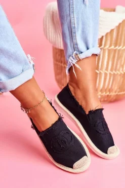 New Boto Klasyczne Damskie Espadryle Czarne Flaure