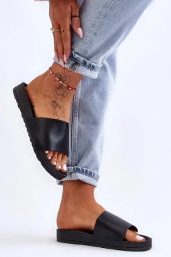 Boto Klapki Damskie Klasyczne*Klasyczne Damskie Klapki Czarne Rolien