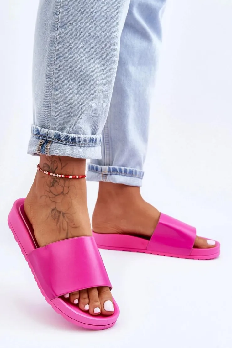 Damskie Boto Klasyczne Damskie Klapki Fuksja Rolien