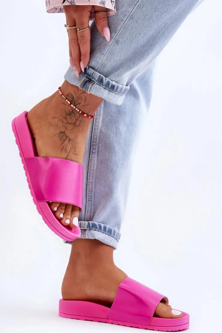 Damskie Boto Klasyczne Damskie Klapki Fuksja Rolien