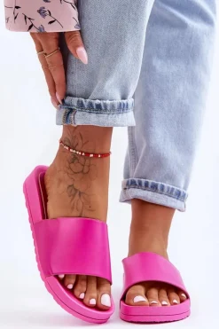 Damskie Boto Klasyczne Damskie Klapki Fuksja Rolien