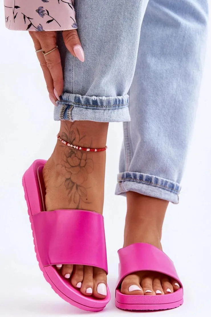 Damskie Boto Klasyczne Damskie Klapki Fuksja Rolien