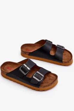 Damskie Big Star Shoes Klasyczne Damskie Klapki Big Star LL274477 Czarne