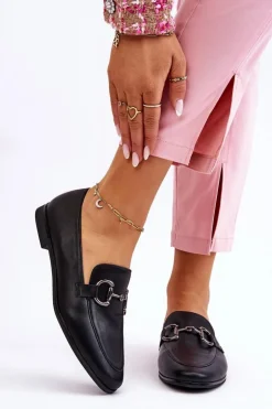 Damskie Boto Klasyczne Damskie Mokasyny Z Ozdobą Czarne Jamie