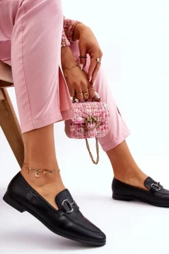 Damskie Boto Klasyczne Damskie Mokasyny Z Ozdobą Czarne Jamie