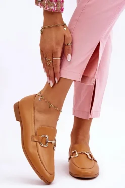 Online Boto Klasyczne Damskie Mokasyny Z Ozdobą Camel Jamie