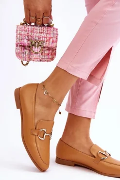 Online Boto Klasyczne Damskie Mokasyny Z Ozdobą Camel Jamie