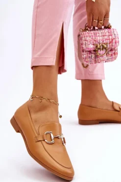 Online Boto Klasyczne Damskie Mokasyny Z Ozdobą Camel Jamie