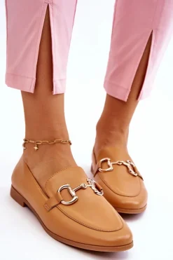Online Boto Klasyczne Damskie Mokasyny Z Ozdobą Camel Jamie