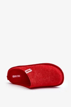 Big Star Shoes Kapcie Klasyczne*Klasyczne Damskie Papcie Big Star KK276012 Czerwone Czerwony