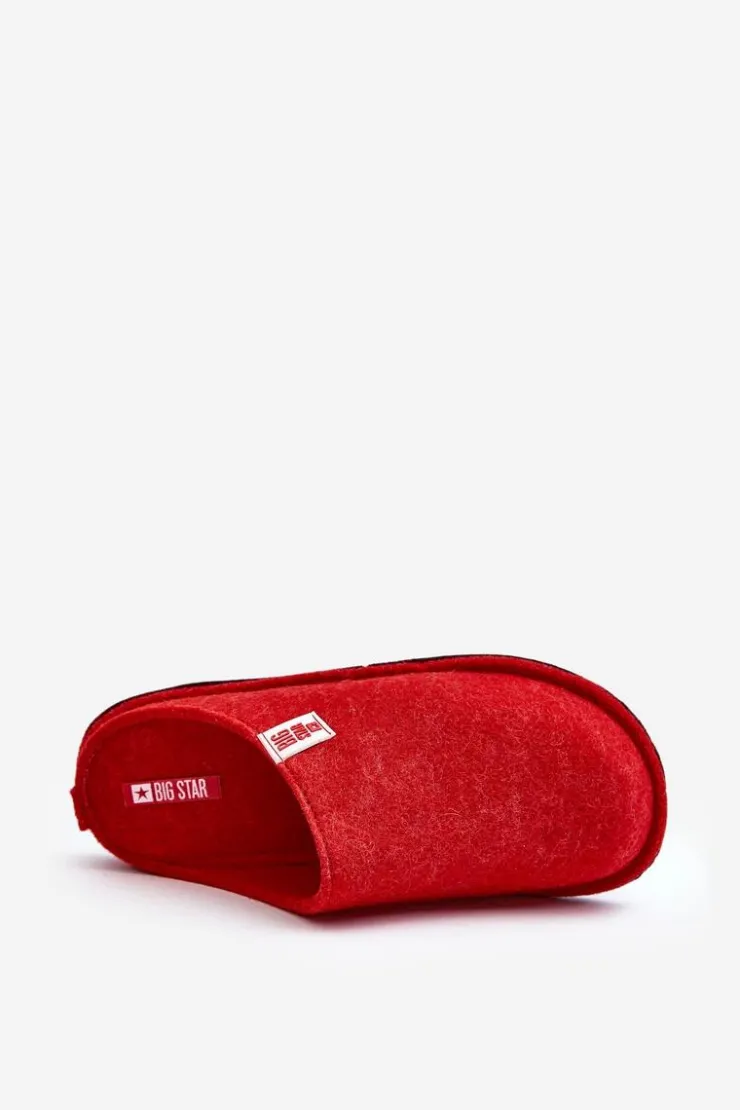 Big Star Shoes Kapcie Klasyczne*Klasyczne Damskie Papcie Big Star KK276012 Czerwone Czerwony