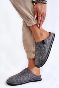 Damskie Big Star Shoes Klasyczne Damskie Papcie Big Star KK276014 Szare