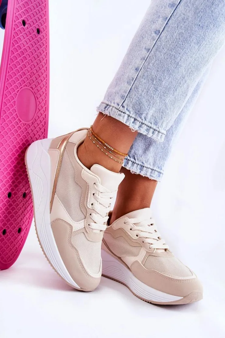 Clearance Boto Klasyczne Damskie Sneakersy Beżowe Salema