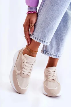 Clearance Boto Klasyczne Damskie Sneakersy Beżowe Salema
