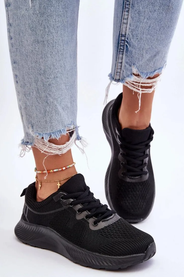 Damskie Boto Klasyczne Damskie Sportowe Buty Sznurowane Czarne Darla