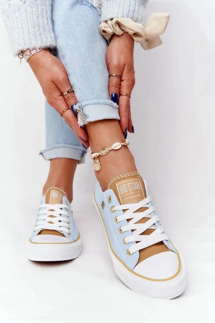 Big Star Shoes Trampki Damskie Big Star|Trampki Damskie Niskie*Klasyczne Damskie Trampki BIG STAR HH274457 Niebieskie