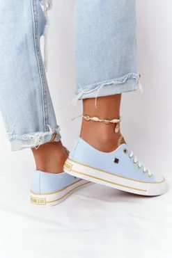 Big Star Shoes Trampki Damskie Big Star|Trampki Damskie Niskie*Klasyczne Damskie Trampki BIG STAR HH274457 Niebieskie
