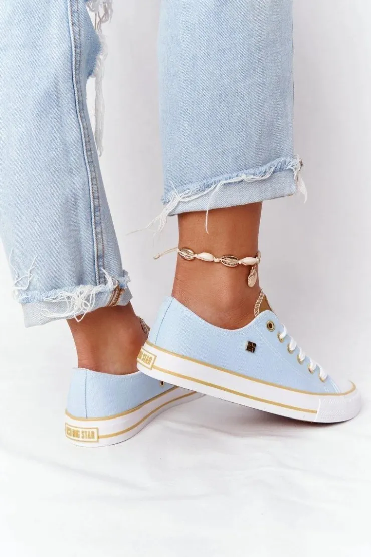 Big Star Shoes Trampki Damskie Big Star|Trampki Damskie Niskie*Klasyczne Damskie Trampki BIG STAR HH274457 Niebieskie