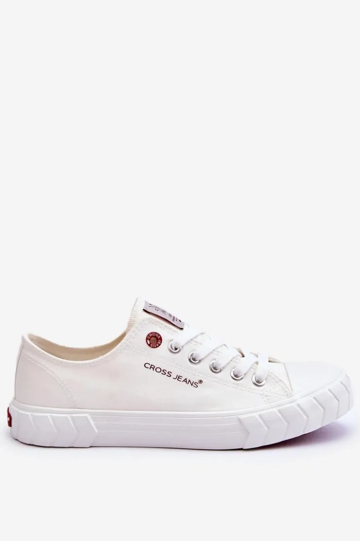 Cross Jeans Trampki Damskie Cross Jeans|Trampki Damskie Niskie*Klasyczne Damskie Trampki LL2R4052 Białe