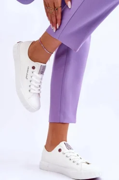 Cross Jeans Trampki Damskie Cross Jeans|Trampki Damskie Niskie*Klasyczne Damskie Trampki LL2R4052 Białe