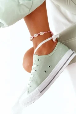 Best Big Star Shoes Klasyczne Damskie Trampki BIG STAR HH274112 Zielone