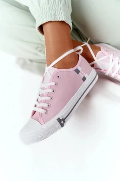 Damskie Big Star Shoes Klasyczne Damskie Trampki BIG STAR HH274110 Jasny Róż