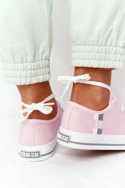 Damskie Big Star Shoes Klasyczne Damskie Trampki BIG STAR HH274110 Jasny Róż