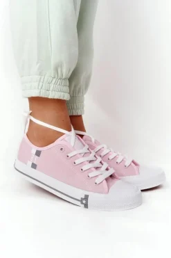Damskie Big Star Shoes Klasyczne Damskie Trampki BIG STAR HH274110 Jasny Róż