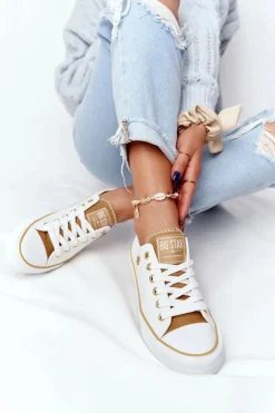 Damskie Big Star Shoes Klasyczne Damskie Trampki BIG STAR HH274458 Białe