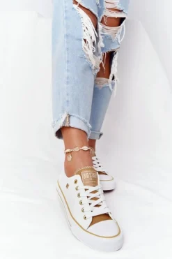 Damskie Big Star Shoes Klasyczne Damskie Trampki BIG STAR HH274458 Białe