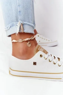 Damskie Big Star Shoes Klasyczne Damskie Trampki BIG STAR HH274458 Białe