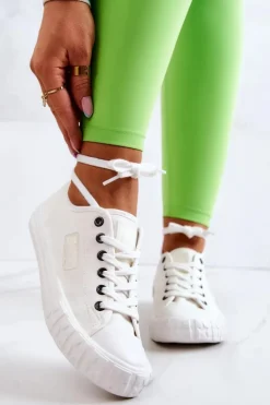 Damskie Big Star Shoes Klasyczne Damskie Trampki BIG STAR JJ274493 Białe