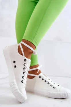 Damskie Big Star Shoes Klasyczne Damskie Trampki BIG STAR JJ274493 Białe