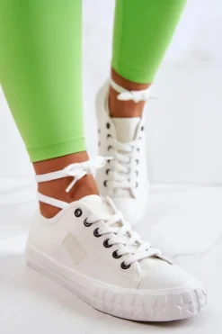 Damskie Big Star Shoes Klasyczne Damskie Trampki BIG STAR JJ274493 Białe