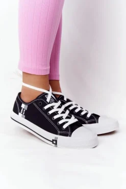 Big Star Shoes Trampki Damskie Big Star|Trampki Damskie Niskie*Klasyczne Damskie Trampki BIG STAR HH274108 Czarne