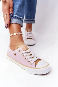 Best Big Star Shoes Klasyczne Damskie Trampki BIG STAR HH274455 Różowe