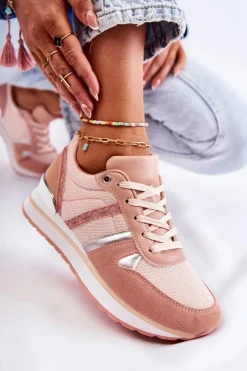 Damskie Boto Klasyczne Damskie Wiązane Buty Sportowe Różowe Elenes