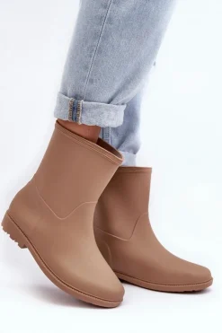Damskie Boto Klasyczne Damskie Wsuwane Kalosze Beżowe Solihia