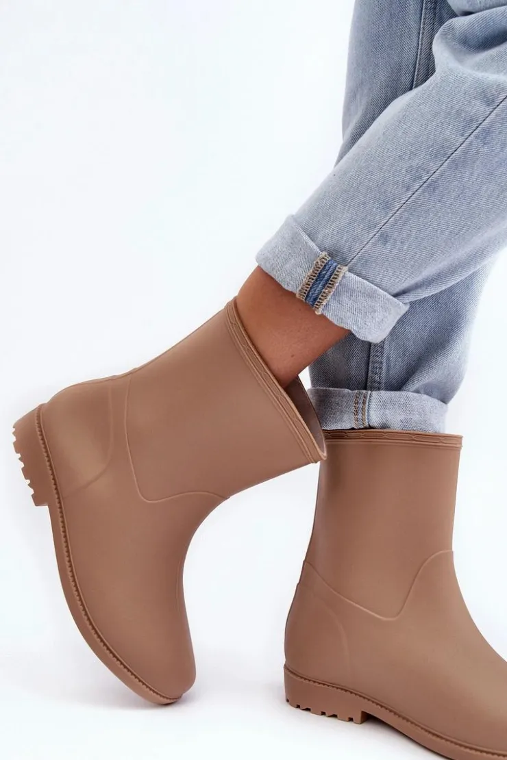 Damskie Boto Klasyczne Damskie Wsuwane Kalosze Beżowe Solihia