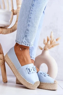 Damskie Boto Klasyczne Espadryle Na Platformie Niebieskie Julianne