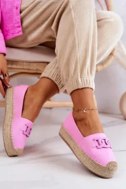 Discount Boto Klasyczne Espadryle Na Platformie Różowe Julianne