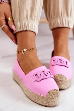 Discount Boto Klasyczne Espadryle Na Platformie Różowe Julianne