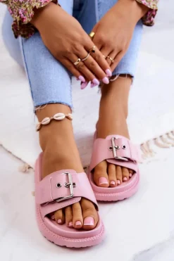 Damskie Big Star Shoes Klasyczne Klapki Damskie Big Star JJ274A308 Różowe