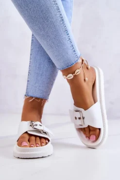 New Big Star Shoes Klasyczne Klapki Damskie Big Star JJ274A309 Białe Biały