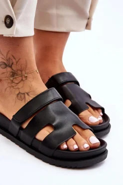 Damskie Boto Klasyczne Klapki Damskie Czarne Molie