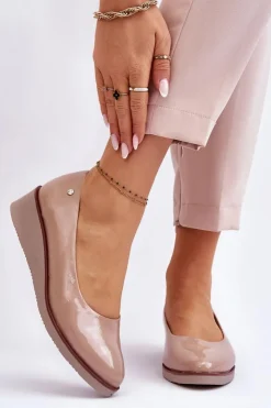 Buty damskie Vinceza Czółenka Na Platformie|Czółenka Klasyczne*Klasyczne Lakierowane Czółenka Na Koturnie Czarne Paola