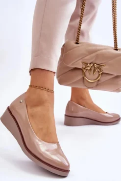 Buty damskie Vinceza Czółenka Na Platformie|Czółenka Klasyczne*Klasyczne Lakierowane Czółenka Na Koturnie Czarne Paola