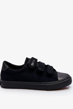 Sale Big Star Shoes Klasyczne Materiałowe Tenisówki Na Rzepy Big Star LL274A204 Czarne