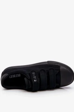 Sale Big Star Shoes Klasyczne Materiałowe Tenisówki Na Rzepy Big Star LL274A204 Czarne