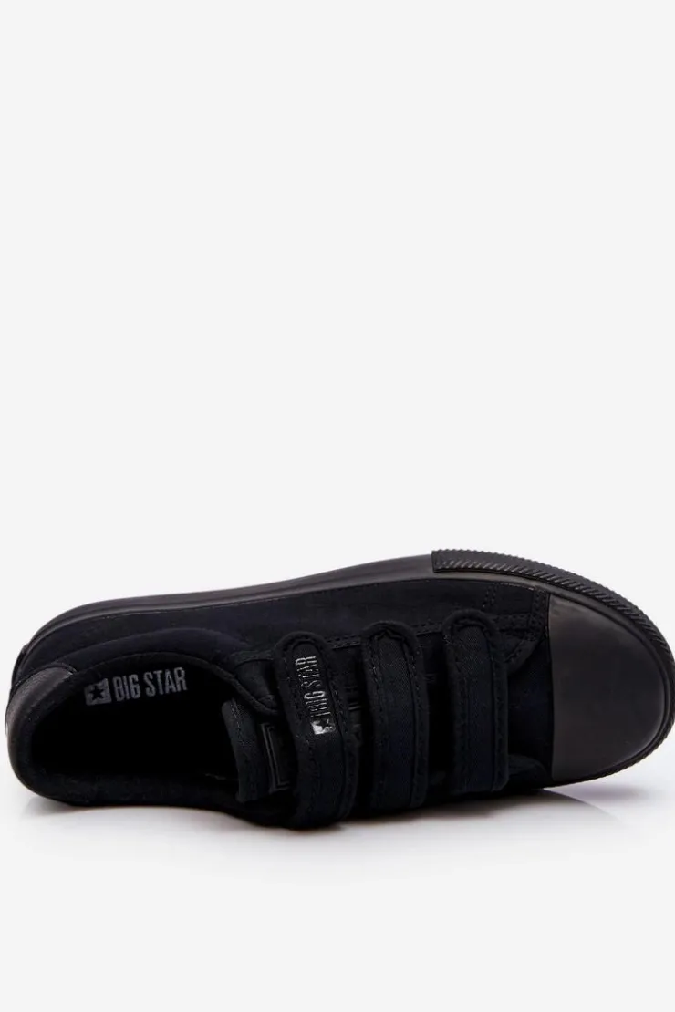 Sale Big Star Shoes Klasyczne Materiałowe Tenisówki Na Rzepy Big Star LL274A204 Czarne